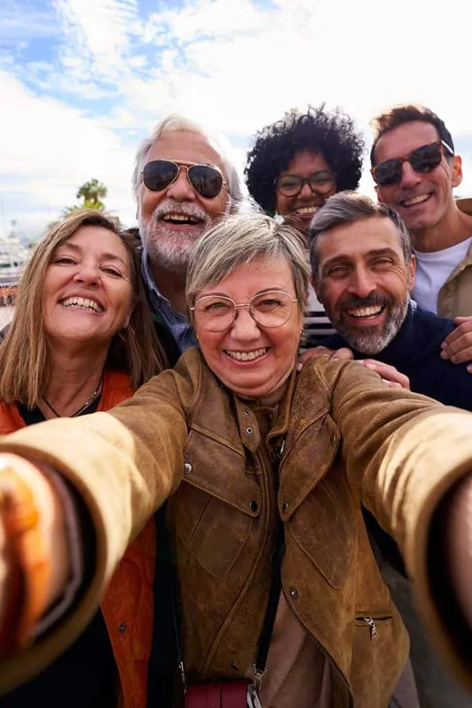 people having fun outside with their phone